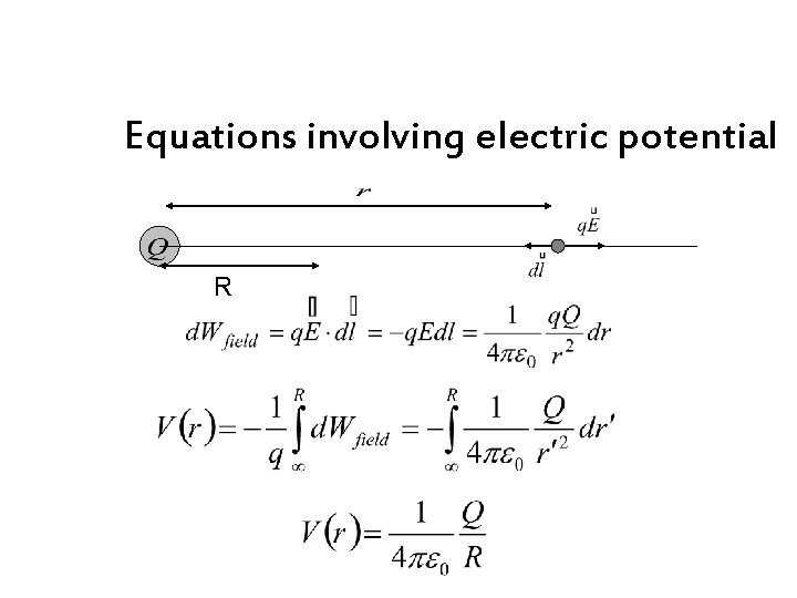 Equations involving electric potential R 