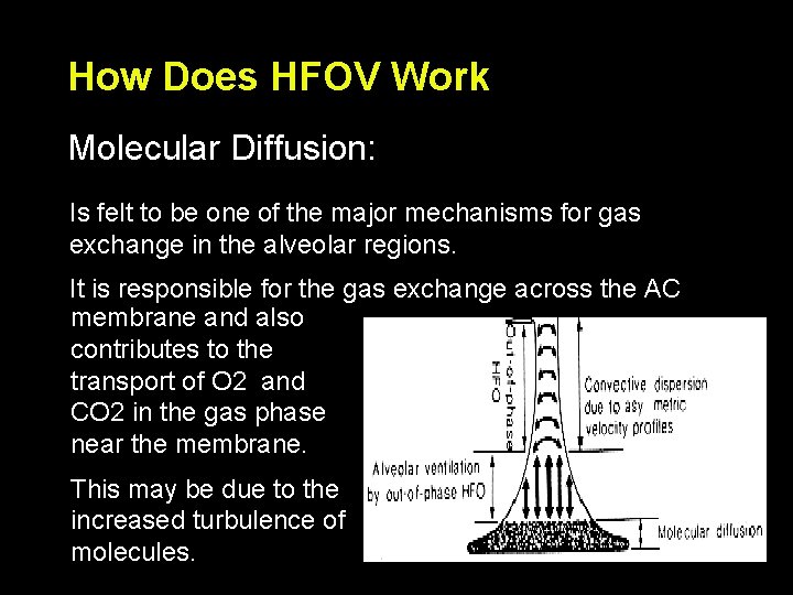 How Does HFOV Work Molecular Diffusion: Is felt to be one of the major
