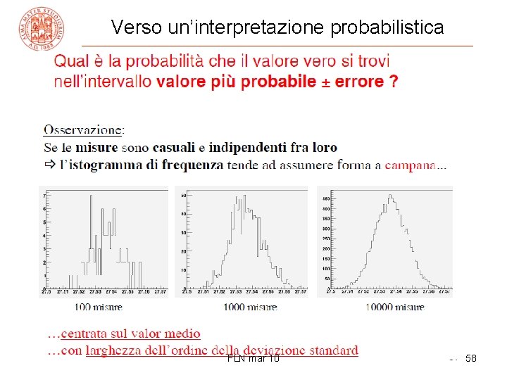 Verso un’interpretazione probabilistica FLN mar 10 58 