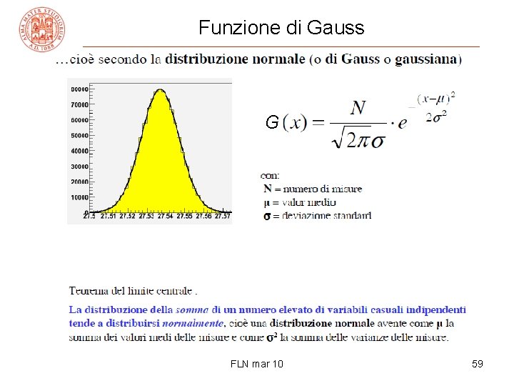 Funzione di Gauss G FLN mar 10 59 