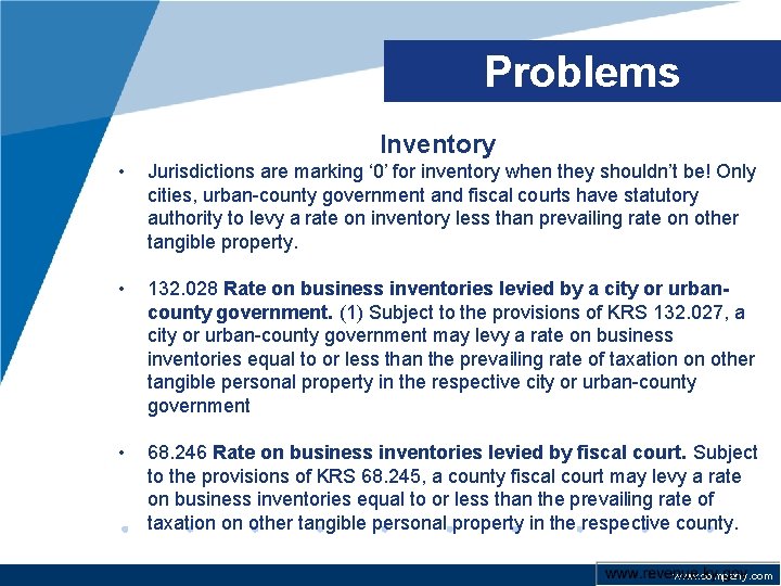Problems Inventory • Jurisdictions are marking ‘ 0’ for inventory when they shouldn’t be!