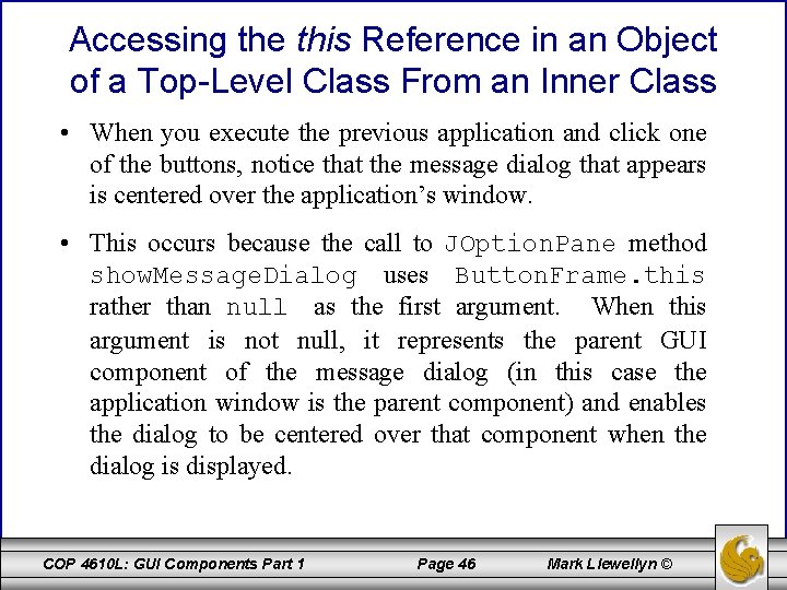 Accessing the this Reference in an Object of a Top-Level Class From an Inner