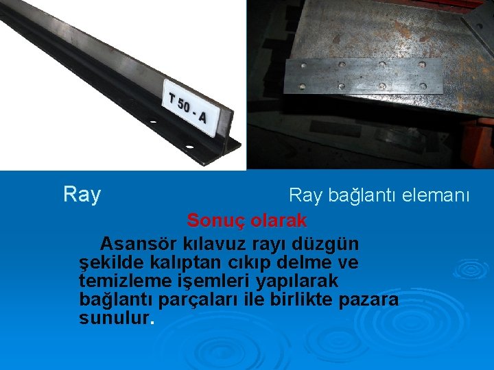 Ray bağlantı elemanı Sonuç olarak Asansör kılavuz rayı düzgün şekilde kalıptan cıkıp delme ve