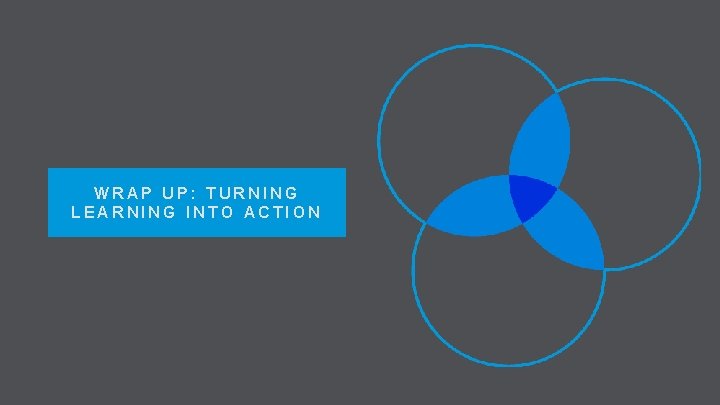 WRAP UP: TURNING LEARNING INTO ACTION 