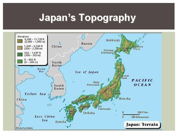 Japan’s Topography Japan’s Topography