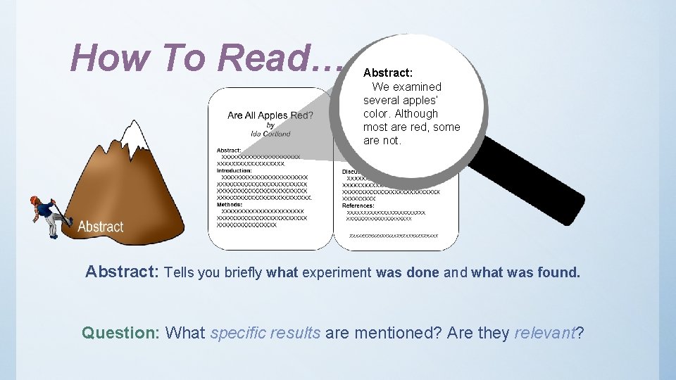 How To Read… Abstract: We examined several apples’ color. Although most are red, some How To Read… Abstract: We examined several apples’ color. Although most are red, some