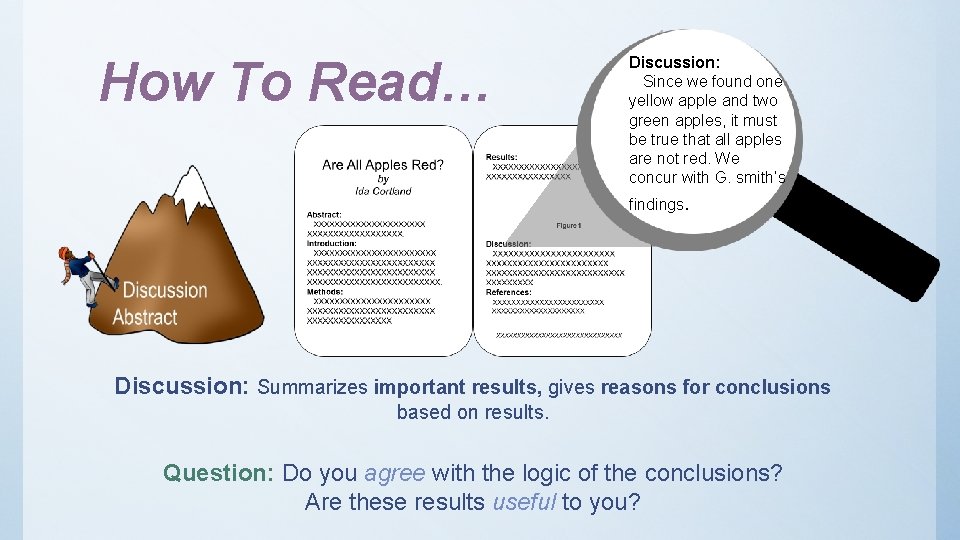 How To Read… Discussion: Since we found one yellow apple and two green apples, How To Read… Discussion: Since we found one yellow apple and two green apples,