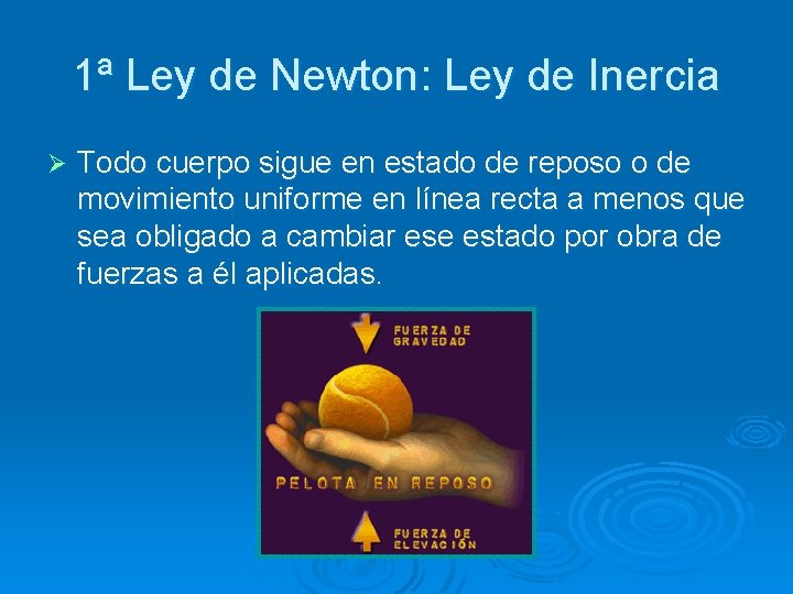 1ª Ley de Newton: Ley de Inercia Ø Todo cuerpo sigue en estado de