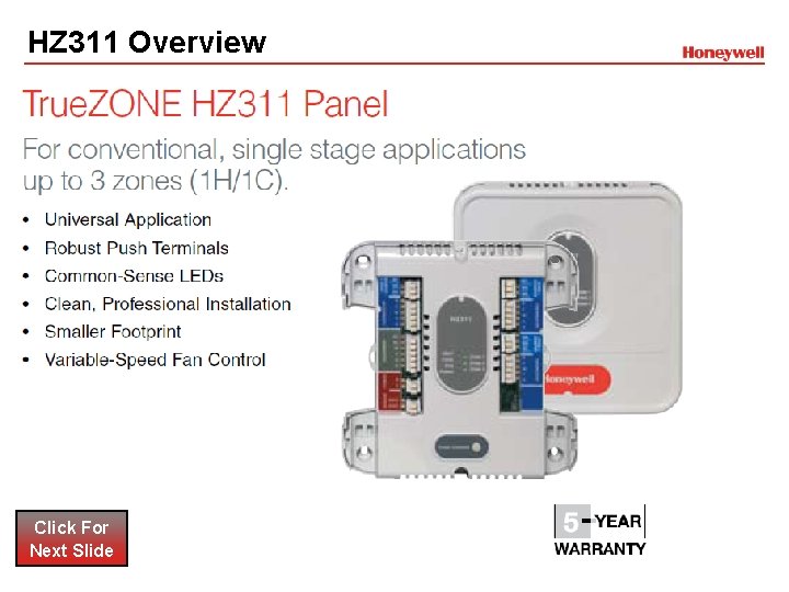 HZ 311 Overview Click For Next Slide HZ 311 Overview Click For Next Slide