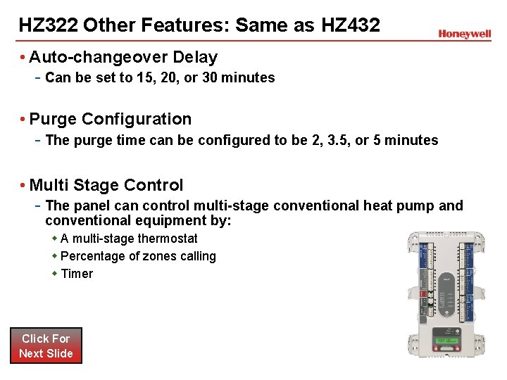 HZ 322 Other Features: Same as HZ 432 • Auto-changeover Delay - Can be HZ 322 Other Features: Same as HZ 432 • Auto-changeover Delay - Can be