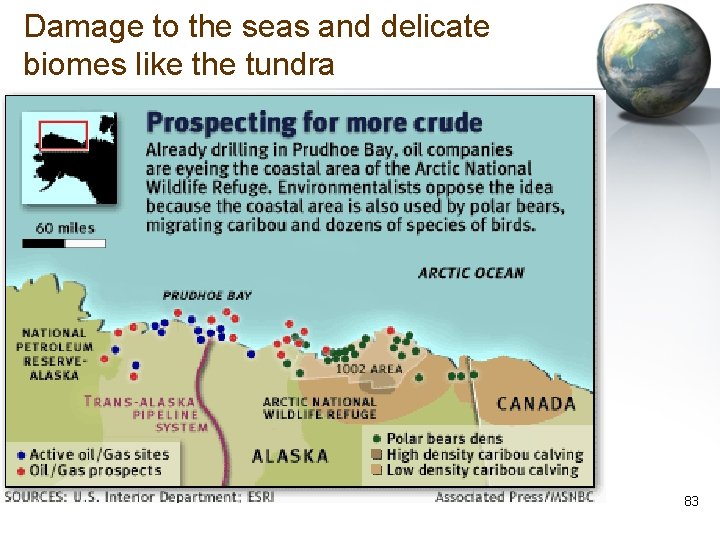 Damage to the seas and delicate biomes like the tundra 83 