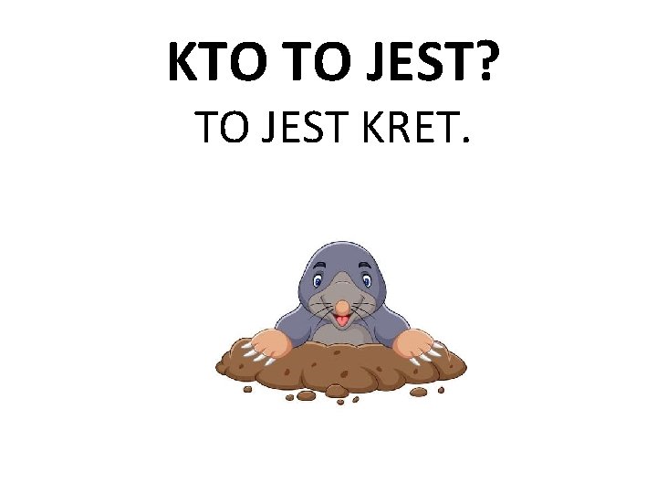 KTO TO JEST? TO JEST KRET. 