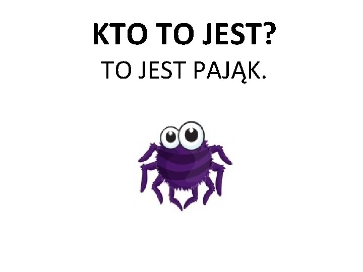 KTO TO JEST? TO JEST PAJĄK. 