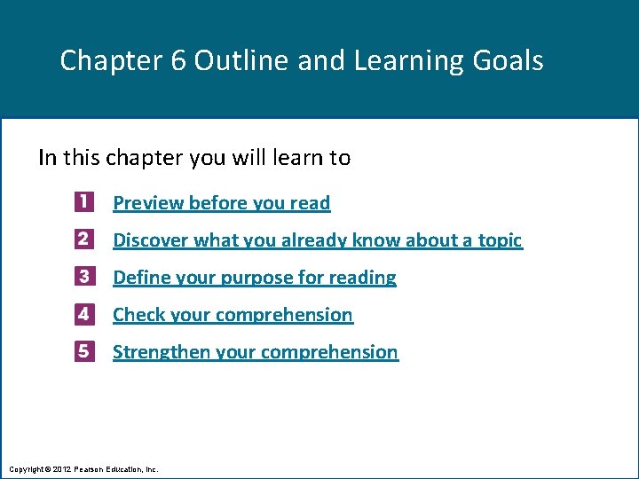 Chapter 6 Outline and Learning Goals In this chapter you will learn to Preview
