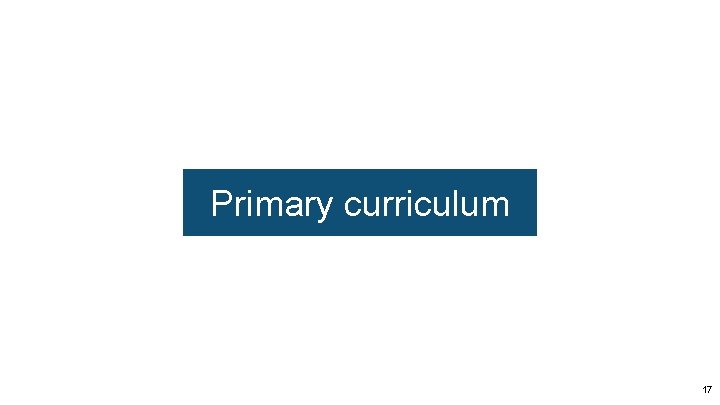 Primary curriculum 17 