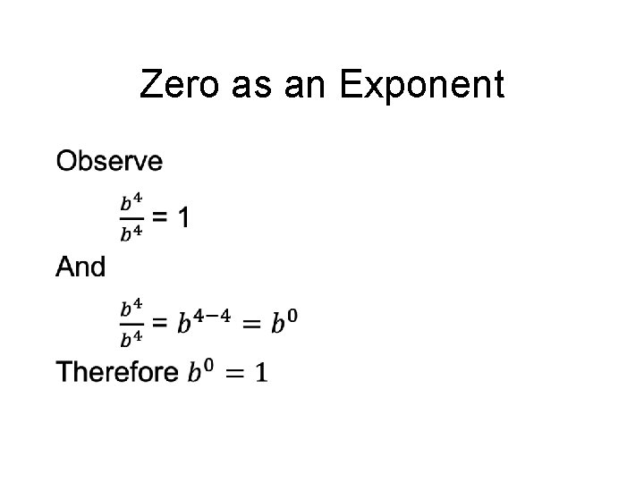 Zero as an Exponent • 