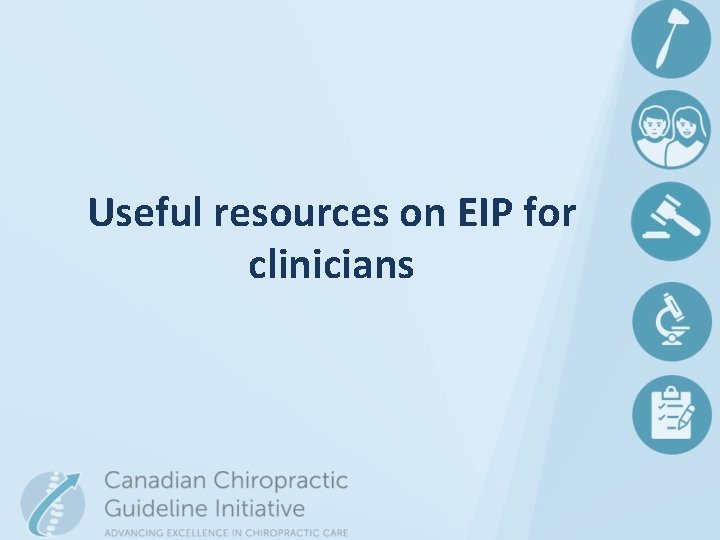 Useful resources on EIP for clinicians 