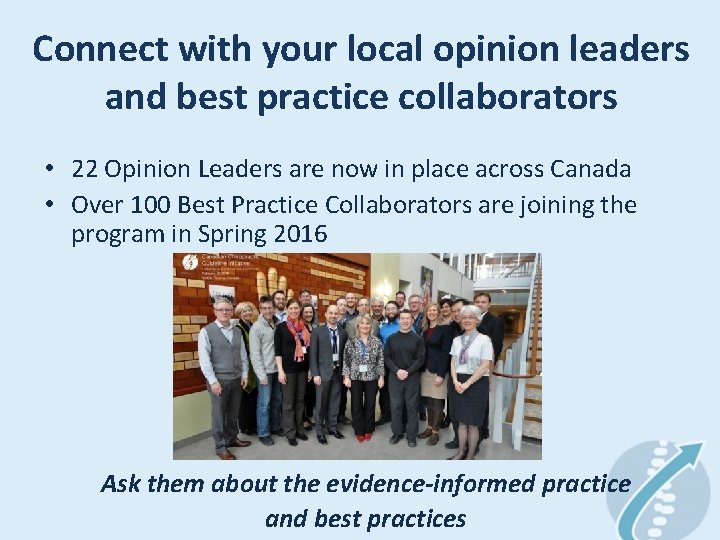 Connect with your local opinion leaders and best practice collaborators • 22 Opinion Leaders