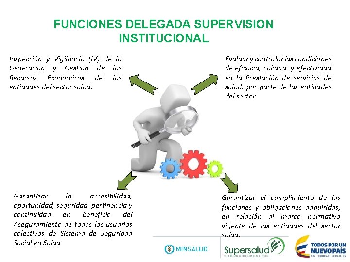 FUNCIONES DELEGADA SUPERVISION INSTITUCIONAL Inspección y Vigilancia (IV) de la Generación y Gestión de