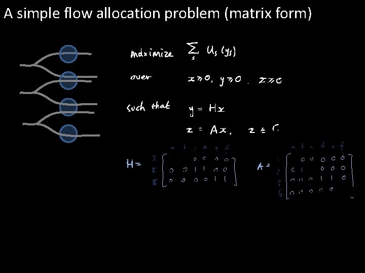 A simple flow allocation problem (matrix form) 