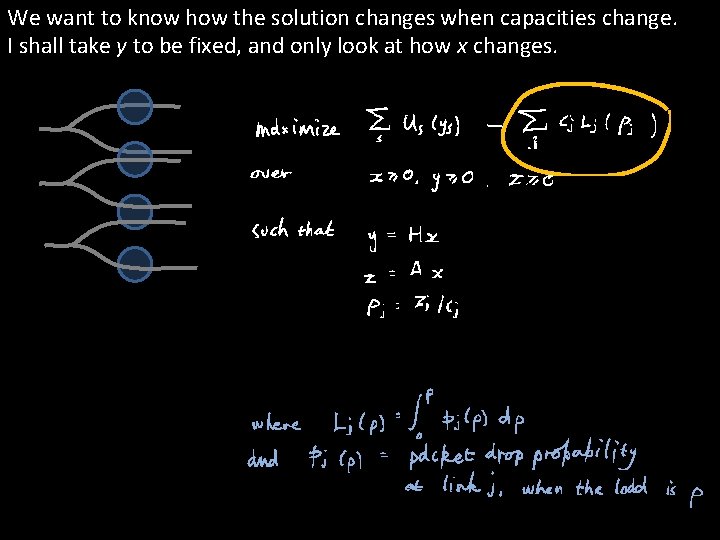 We want to know how the solution changes when capacities change. I shall take