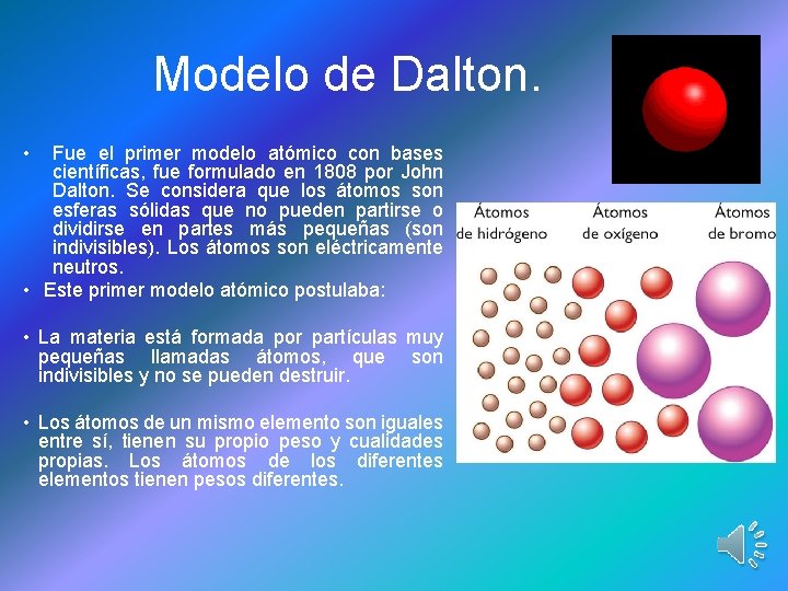 Modelo de Dalton. • Fue el primer modelo atómico con bases científicas, fue formulado