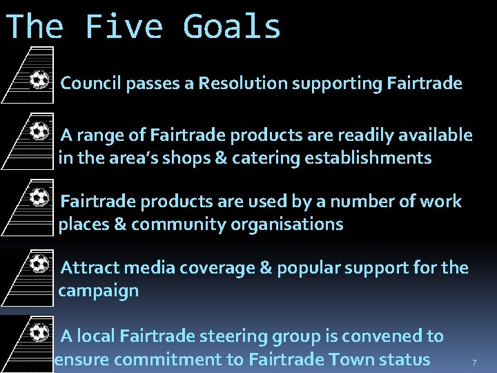 The Five Goals Council passes a Resolution supporting Fairtrade A range of Fairtrade products