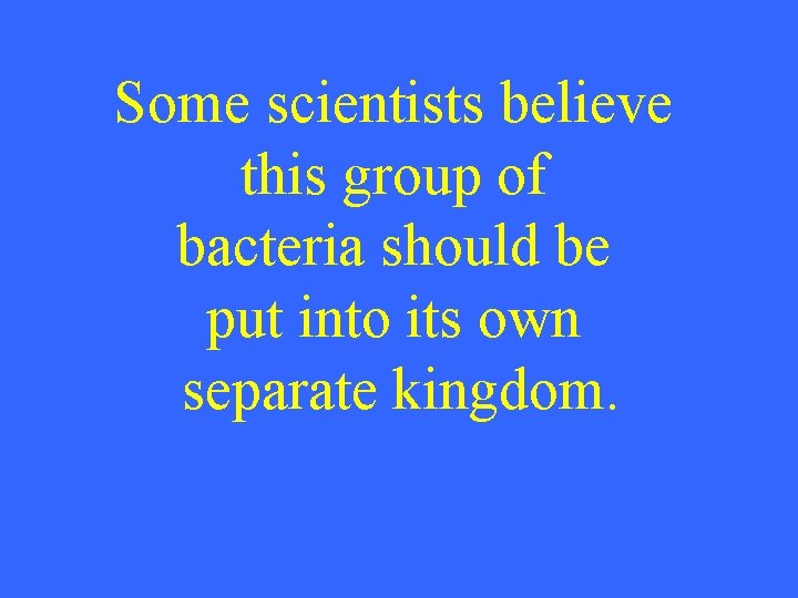 Some scientists believe this group of bacteria should be put into its own separate