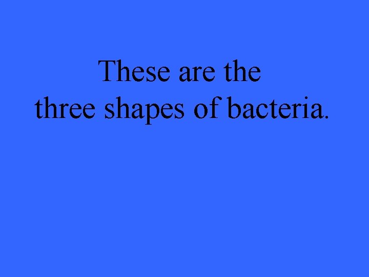 These are three shapes of bacteria. 