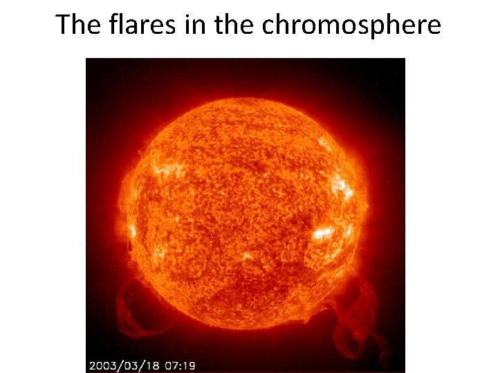 The flares in the chromosphere 
