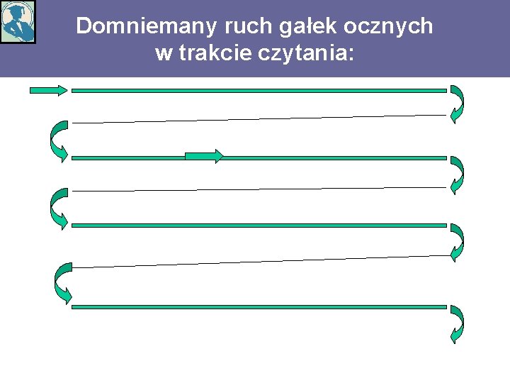 Domniemany ruch gałek ocznych w trakcie czytania: 