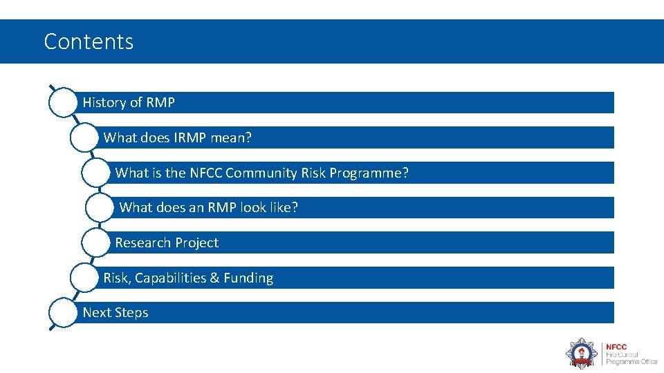 Contents History of RMP What does IRMP mean? What is the NFCC Community Risk