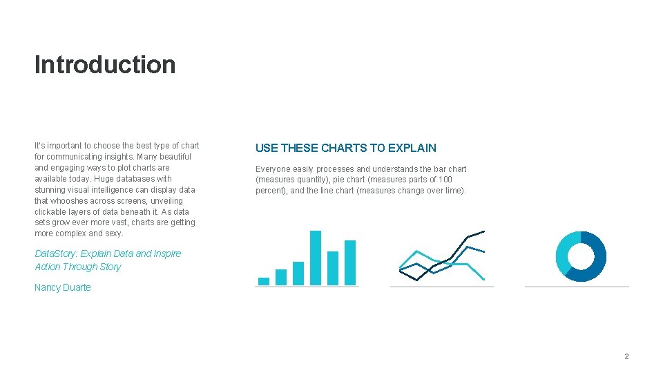 Introduction It’s important to choose the best type of chart for communicating insights. Many Introduction It’s important to choose the best type of chart for communicating insights. Many