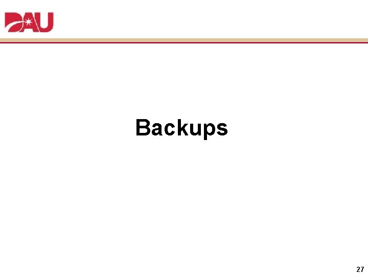 Backups 27 