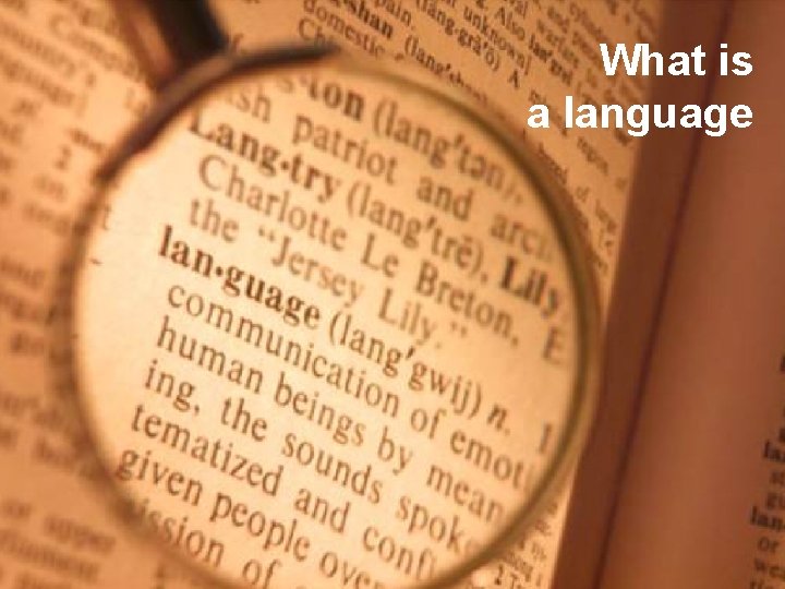 What is a language 
