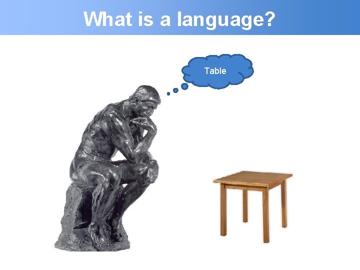 What is a language? Table 