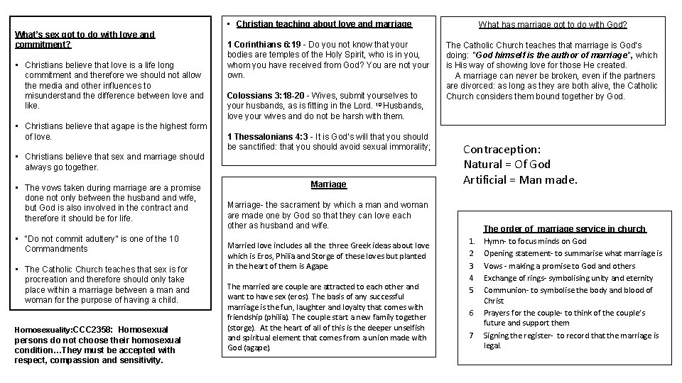  • Christian teaching about love and marriage What’s sex got to do with