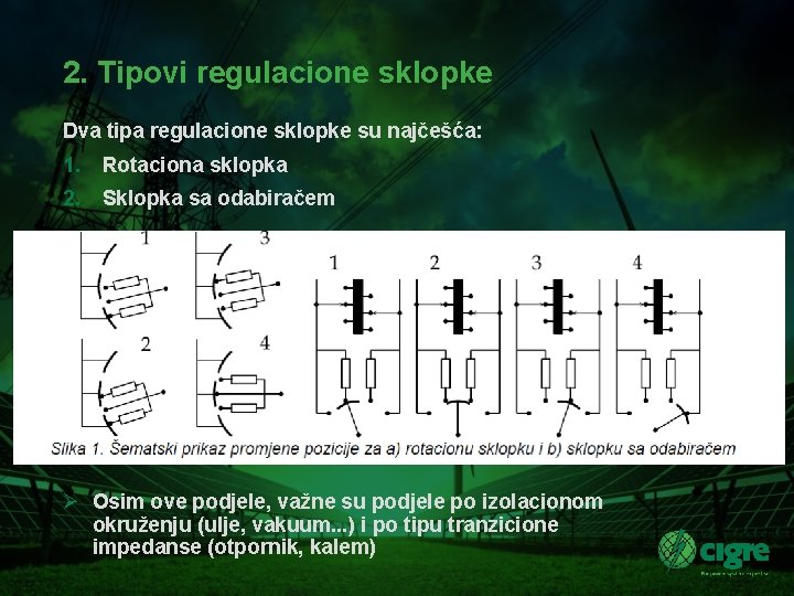 2. Tipovi regulacione sklopke Dva tipa regulacione sklopke su najčešća: 1. Rotaciona sklopka 2.