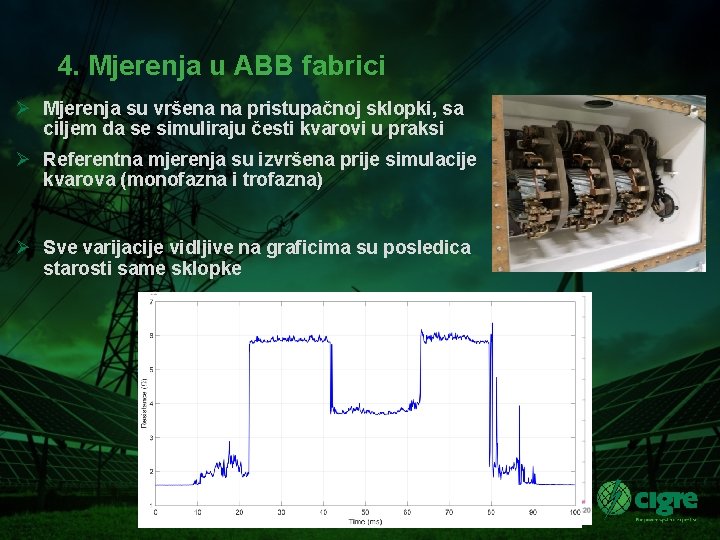 4. Mjerenja u ABB fabrici Ø Mjerenja su vršena na pristupačnoj sklopki, sa ciljem