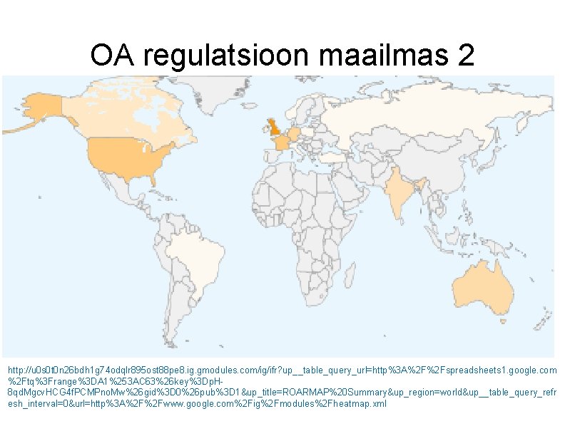 OA regulatsioon maailmas 2 http: //u 0 s 0 t 0 n 26 bdh