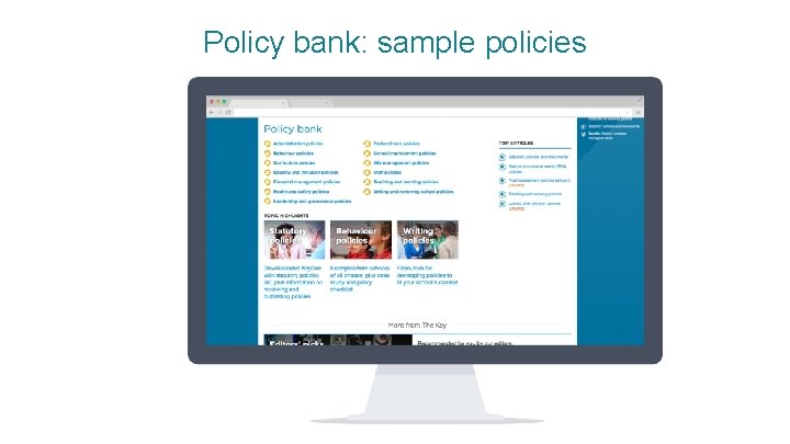 Policy bank: sample policies 