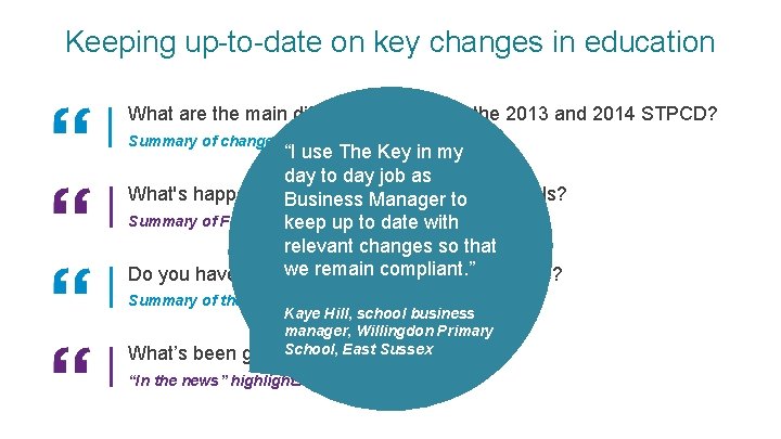 Keeping up-to-date on key changes in education What are the main differences between the