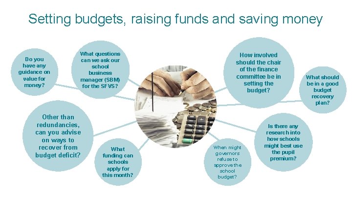 Setting budgets, raising funds and saving money Do you have any guidance on value