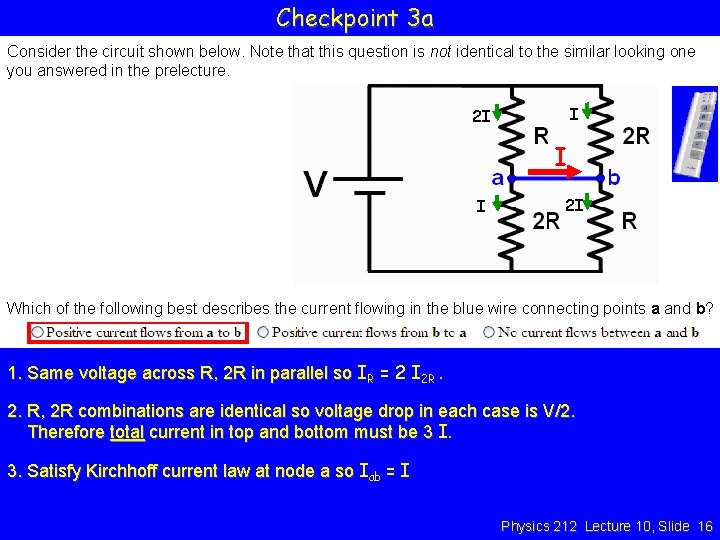 Checkpoint 3 a Consider the circuit shown below. Note that this question is not