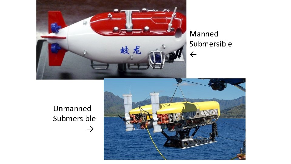 Manned Submersible ← Unmanned Submersible → 
