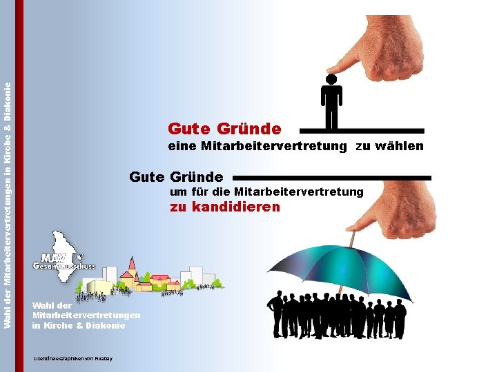 Wahl der Mitarbeitervertretungen in Kirche & Diakonie Gute Gründe eine Mitarbeitervertretung zu wählen Gute