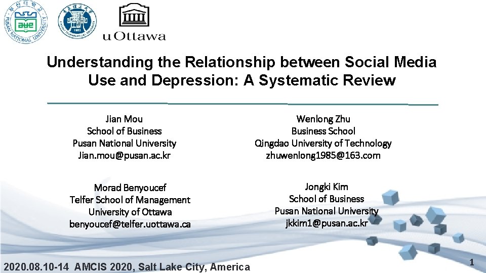 Understanding the Relationship between Social Media Use and Depression: A Systematic Review Jian Mou