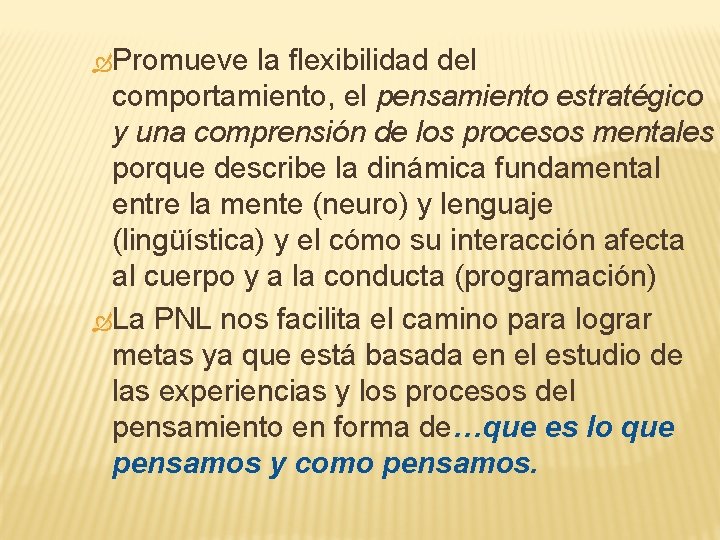  Promueve la flexibilidad del comportamiento, el pensamiento estratégico y una comprensión de los