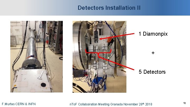 Detectors Installation II 1 Diamonpix + 5 Detectors -12 -CERN & INFN F. Murtas