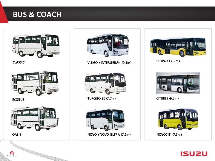 BUS & COACH CLASSIC VISIGO / INTERURBAN (9, 5 m) CITIPORT (12 m) ECOBUS